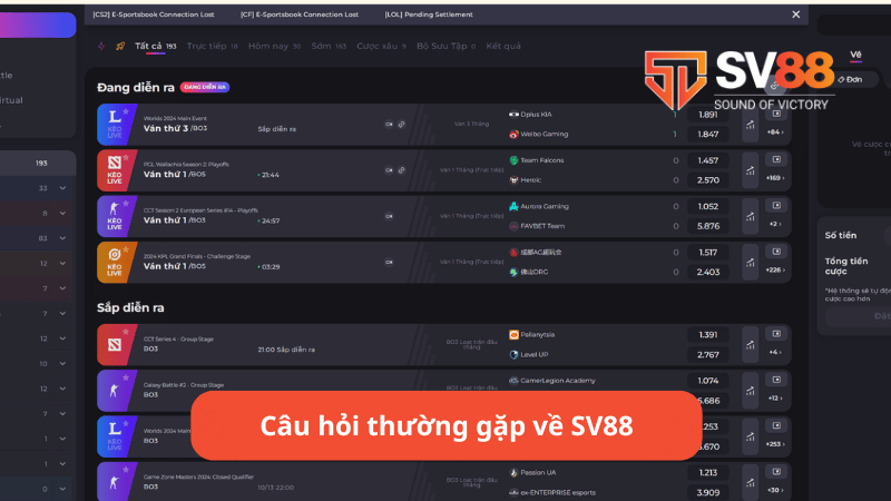 Câu hỏi thường gặp về SV88
