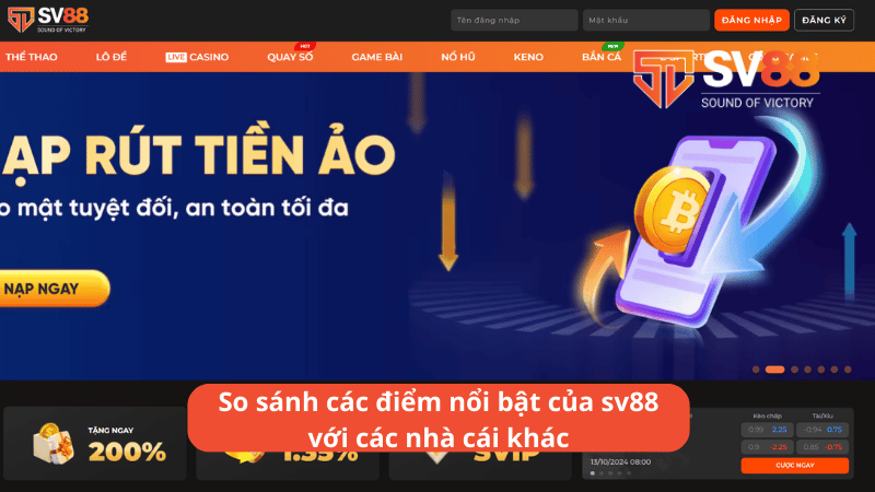 So sánh các điểm nổi bật của sv88 với các nhà cái khác